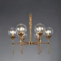 Suspension en métal doré et sphères de verre fumé, trois modèles, transparent