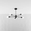Suspension spoutnik en acier noir, 5 ou 6 ampoules apparentes