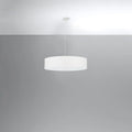 Suspension tambour en tissu de 50 cm, diffuseur en verre, 5 ampoules, blanc