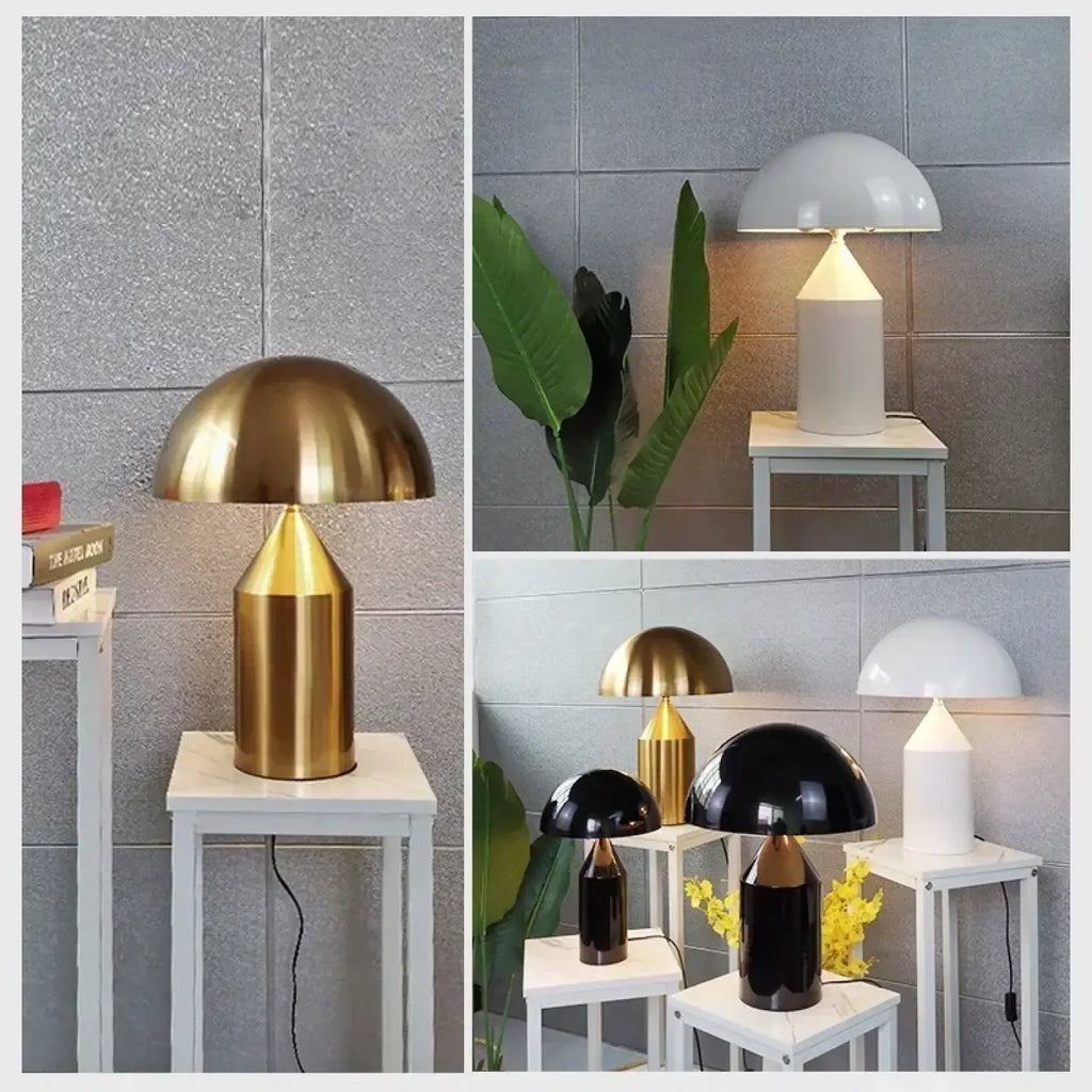 Lampe de table moderne, noire ou dorée, lumière au choix
