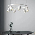 Suspension circulaire à spots orientables en métal, trois coloris, blanc