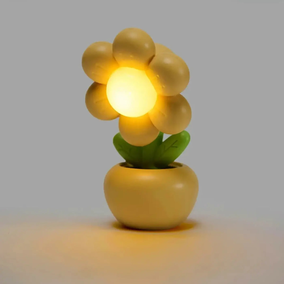 Mini veilleuse pot de fleurs, quatre coloris, jaune
