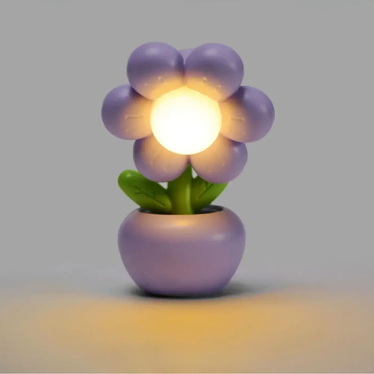 Mini veilleuse pot de fleurs, quatre coloris, violet
