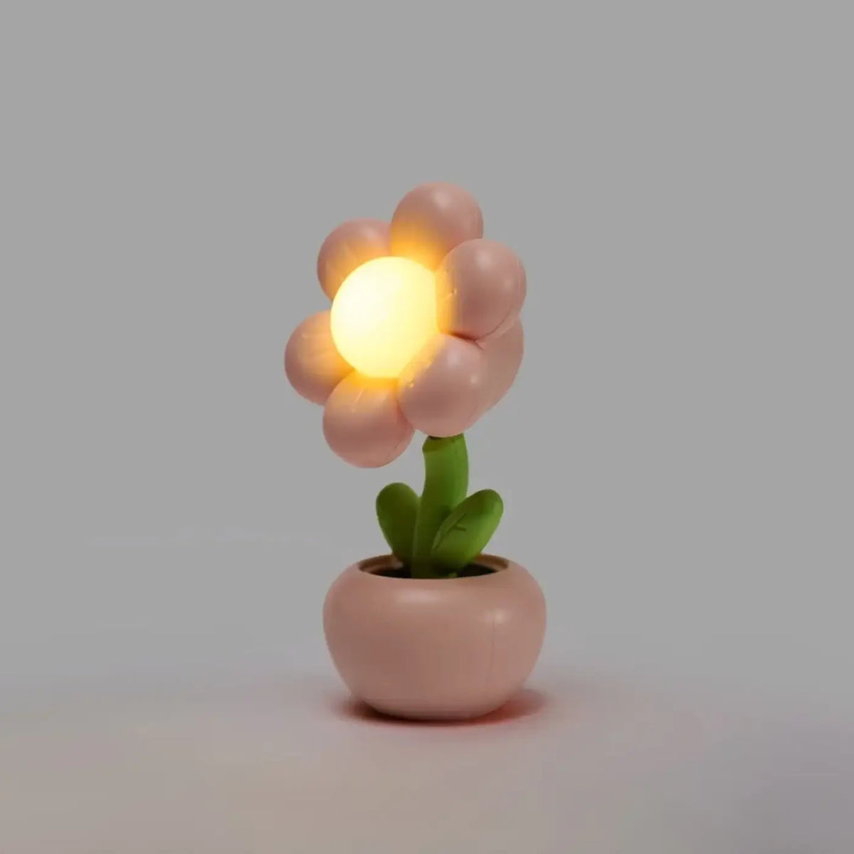 Mini veilleuse pot de fleurs, quatre coloris, rose