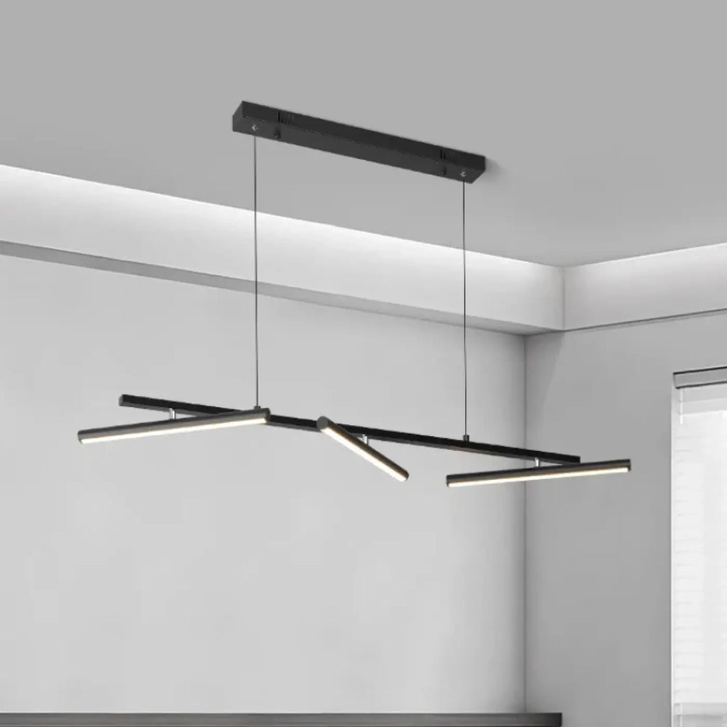 Suspension linéaire design, noire ou blanche, pour table ou îlot