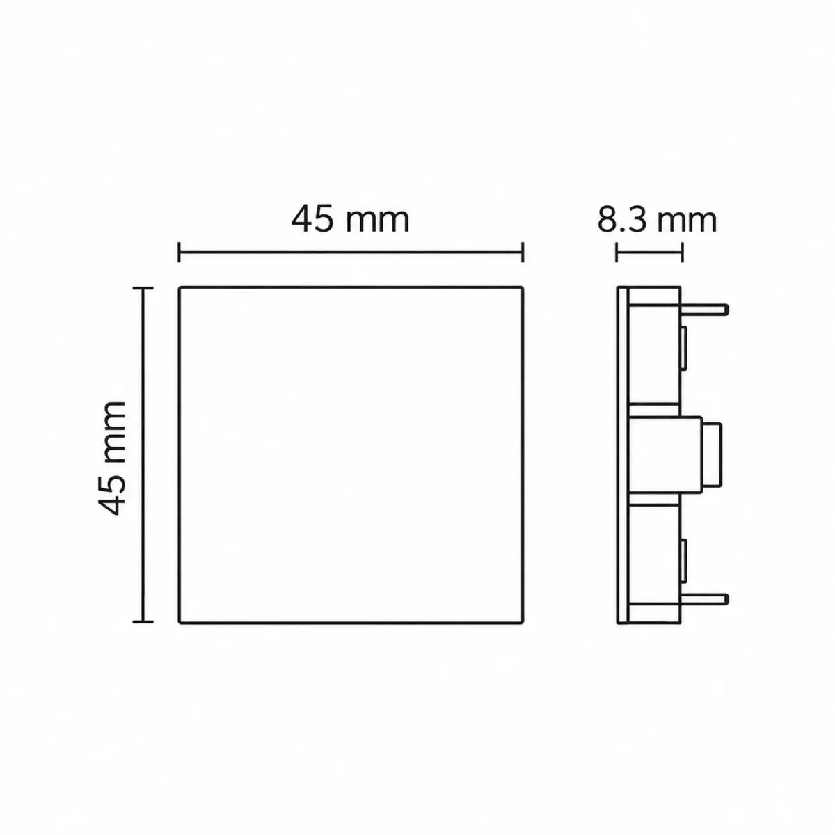 Obturateur pour plaque modulaire, cache 45 mm noir ou blanc
