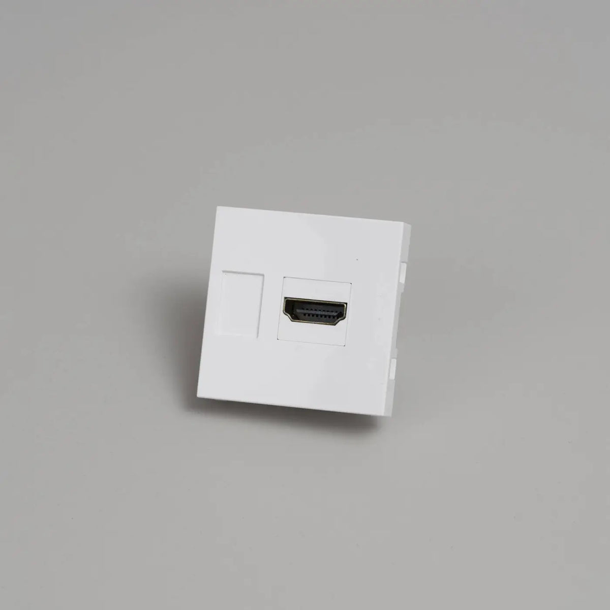 Prise HDMI murale encastrée, module carré de 45 mm noir ou blanc, blanc
