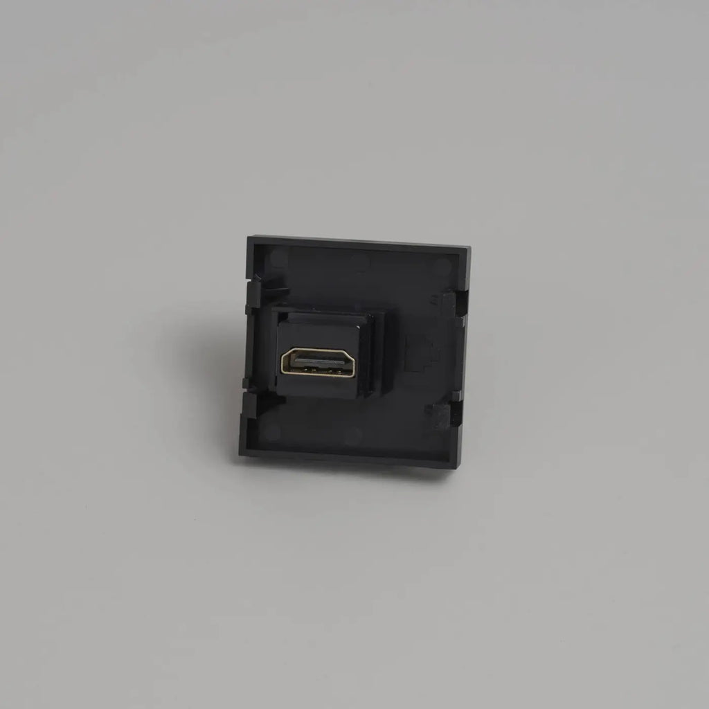 Prise HDMI murale encastrée, module carré de 45 mm noir ou blanc