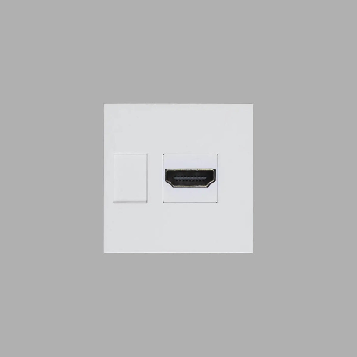 Prise HDMI murale encastrée, module carré de 45 mm noir ou blanc