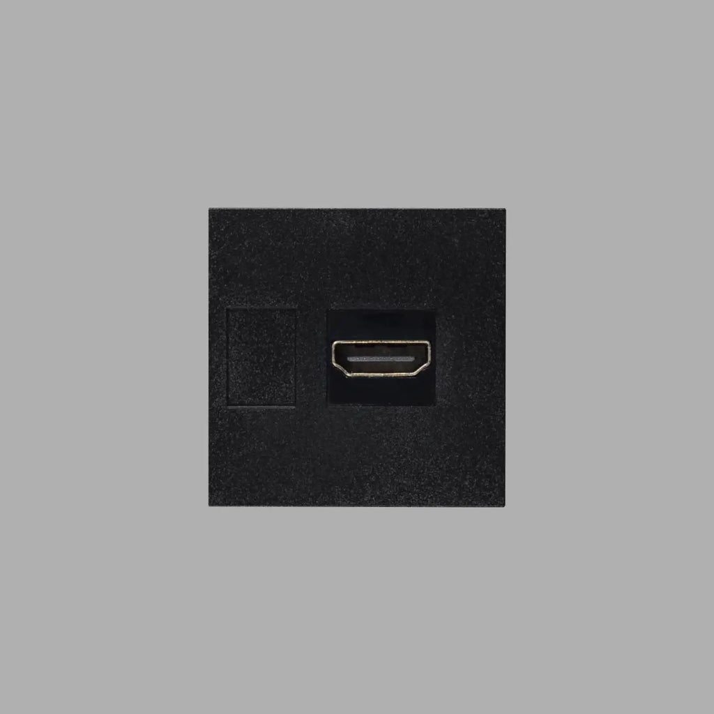 Prise HDMI murale encastrée, module carré de 45 mm noir ou blanc