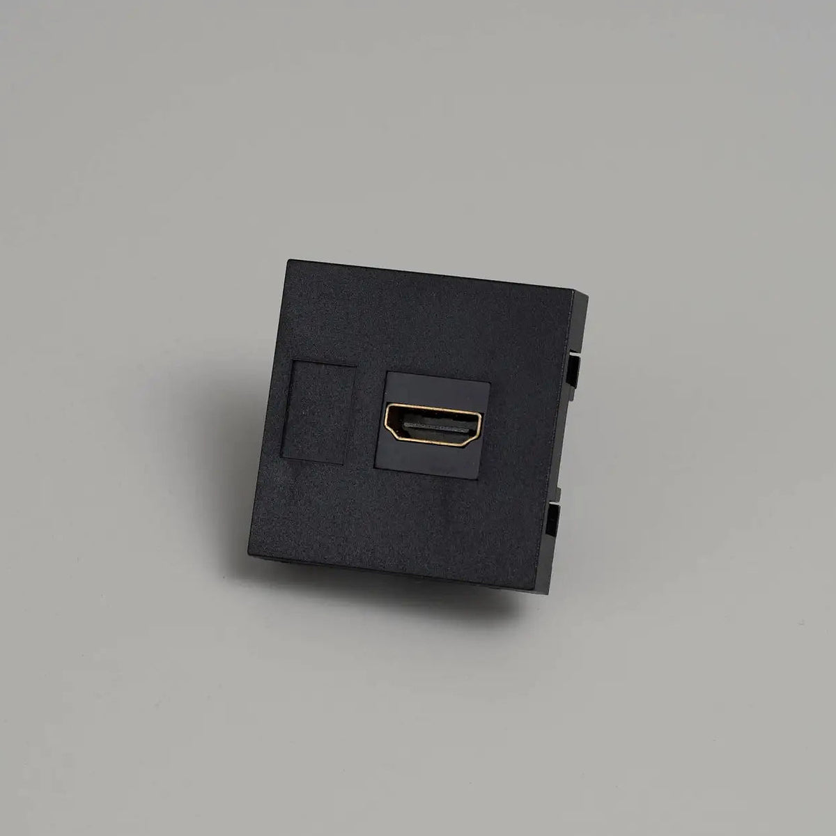Prise HDMI murale encastrée, module carré de 45 mm noir ou blanc, noir