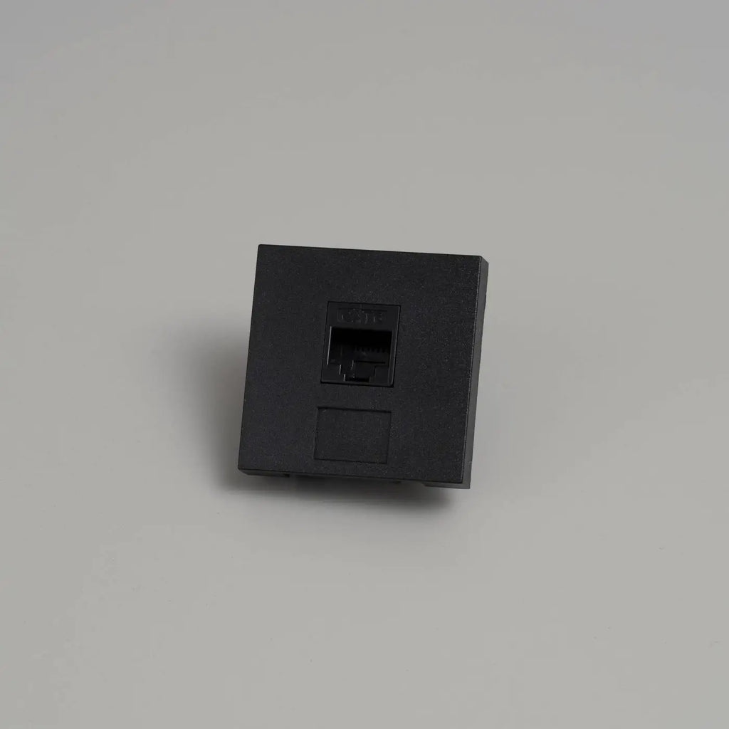 Prise RJ45 catégorie 6 encastrée, module 45 mm noir ou blanc, noir
