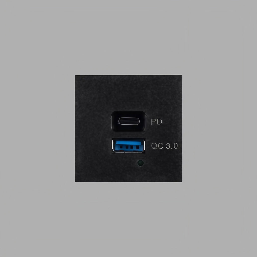 Prise USB-A et USB-C murale encastrée, charge rapide 30 W