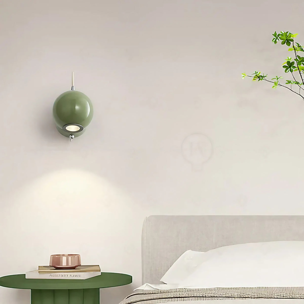 Petite applique murale rétro, rouge, vert ou beige