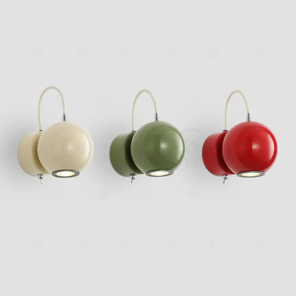 Petite applique murale rétro, rouge, vert ou beige