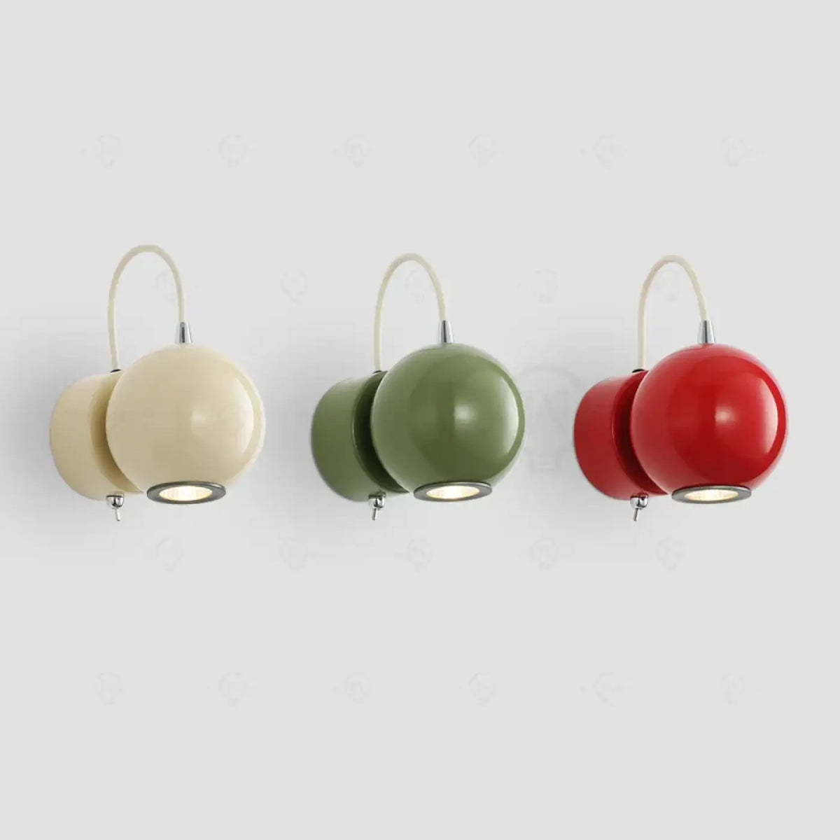 Petite applique murale rétro, rouge, vert ou beige