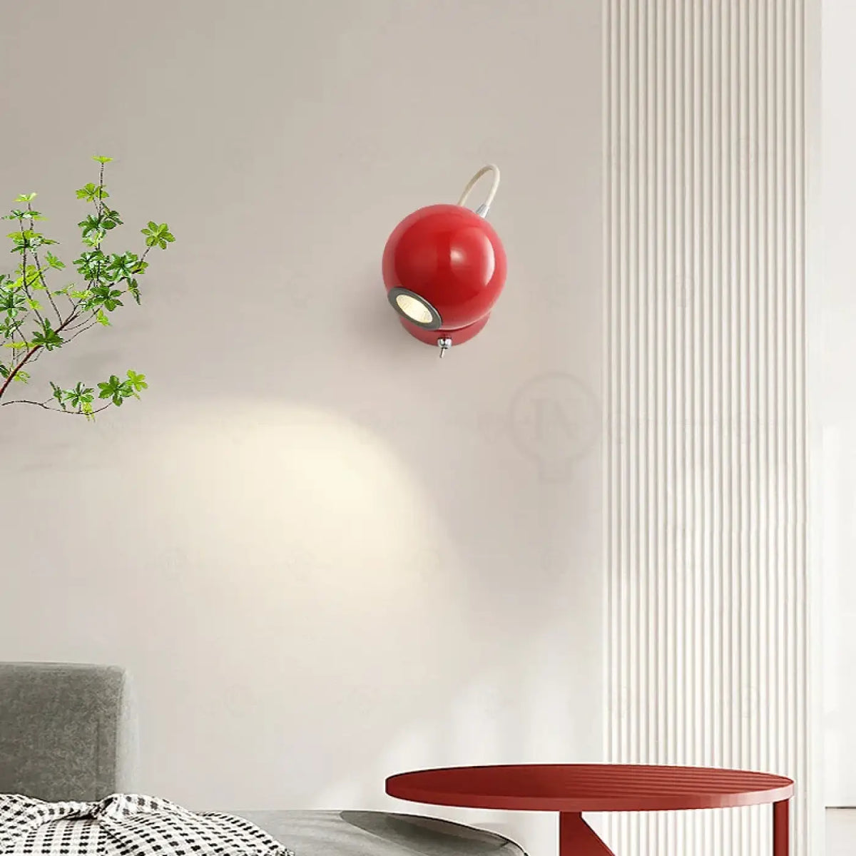 Petite applique murale rétro, rouge, vert ou beige, rouge