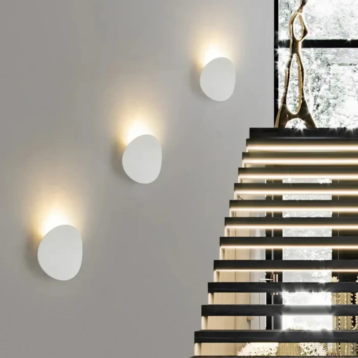 Petite applique murale extérieure ronde, noire ou blanche, blanc