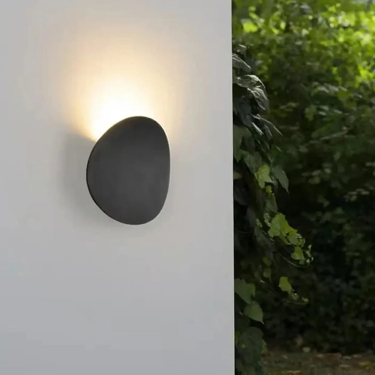 Petite applique murale extérieure ronde, noire ou blanche