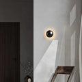 Petite applique murale ronde, noire, argentée ou dorée, noir