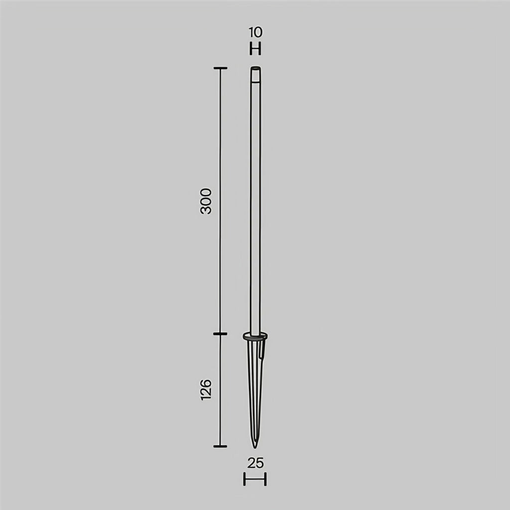 Piquet de jardin LED tige fine en aluminium noir, 30 ou 80 cm