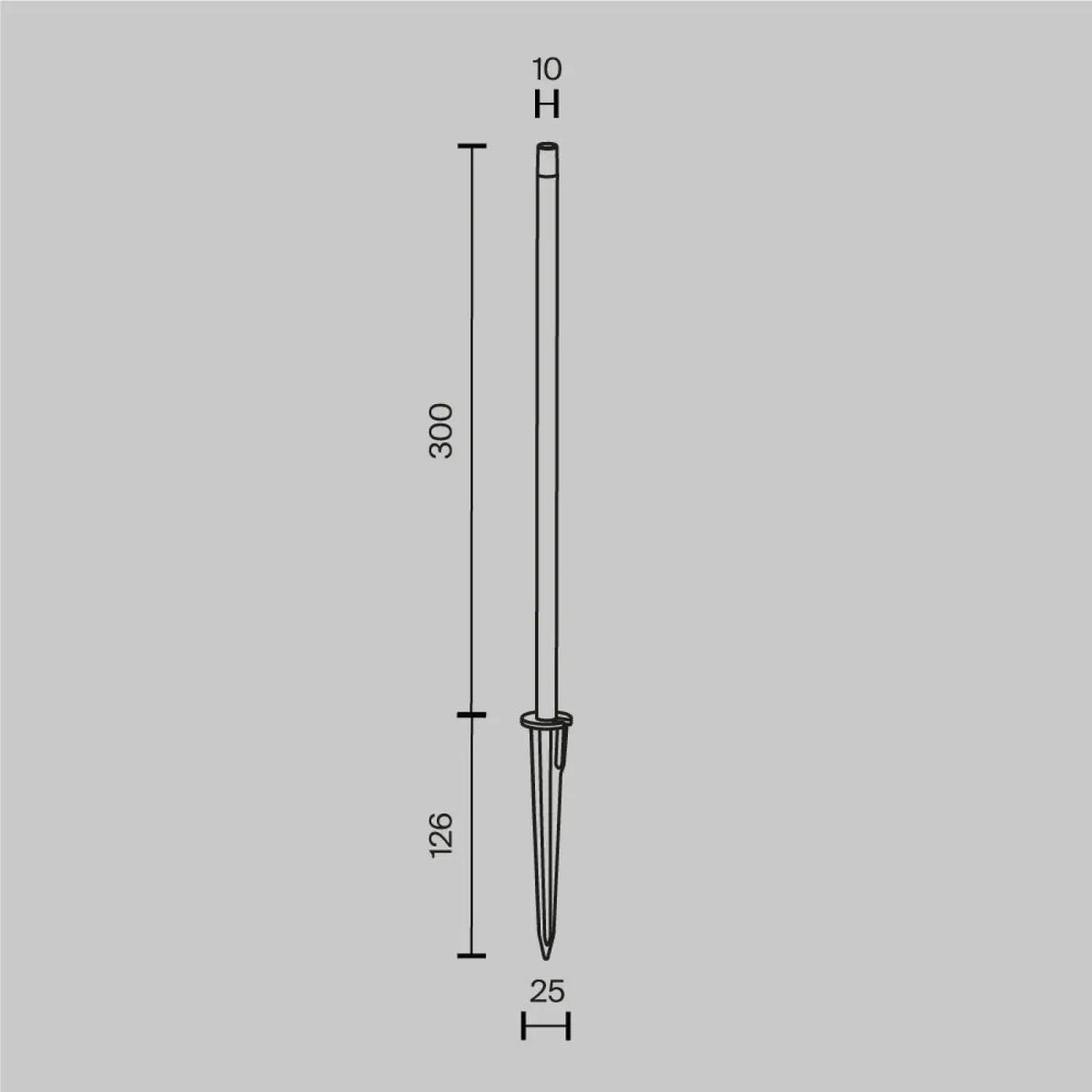 Piquet de jardin LED tige fine en aluminium noir, 30 ou 80 cm