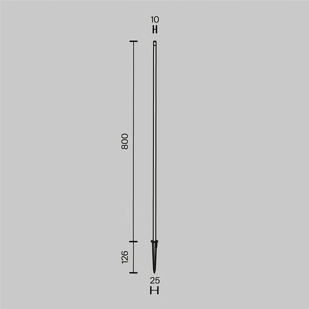 Piquet de jardin LED tige fine en aluminium noir, 30 ou 80 cm