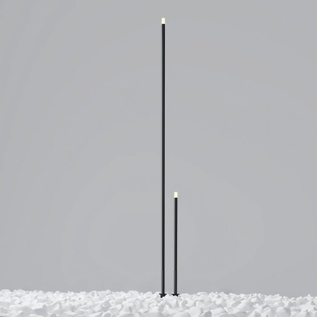 Piquet de jardin LED tige fine en aluminium noir, 30 ou 80 cm