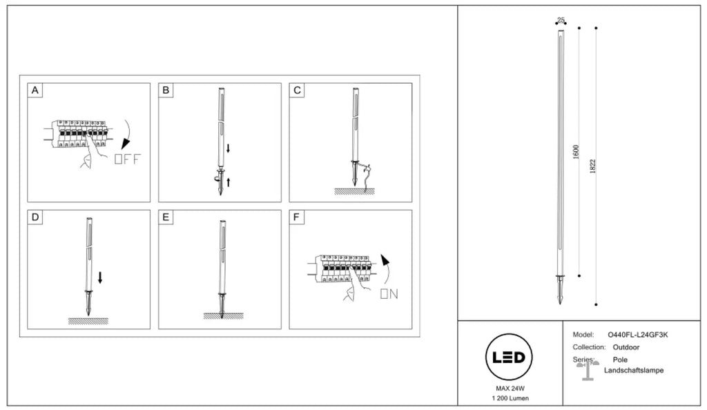 Poteau lumineux LED de jardin en aluminium gris, trois hauteurs