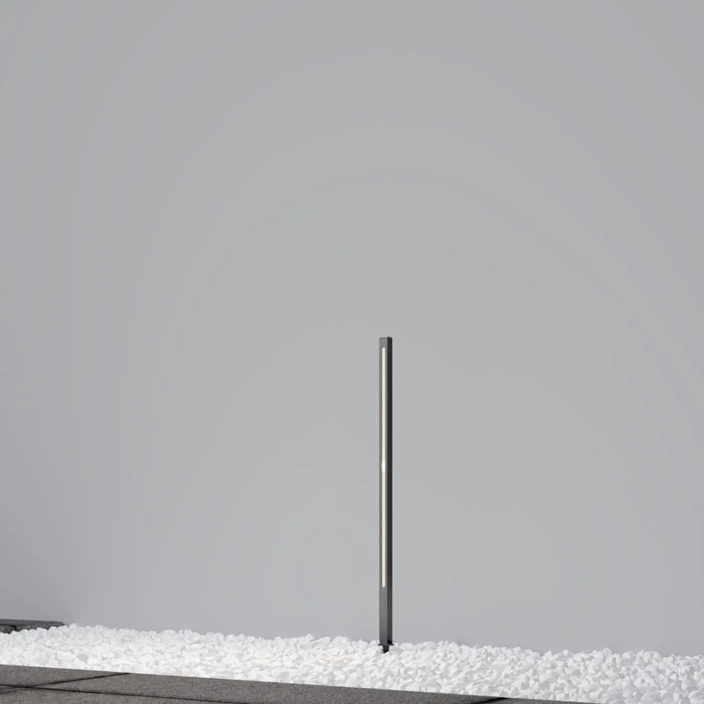 Poteau lumineux LED de jardin en aluminium gris, trois hauteurs