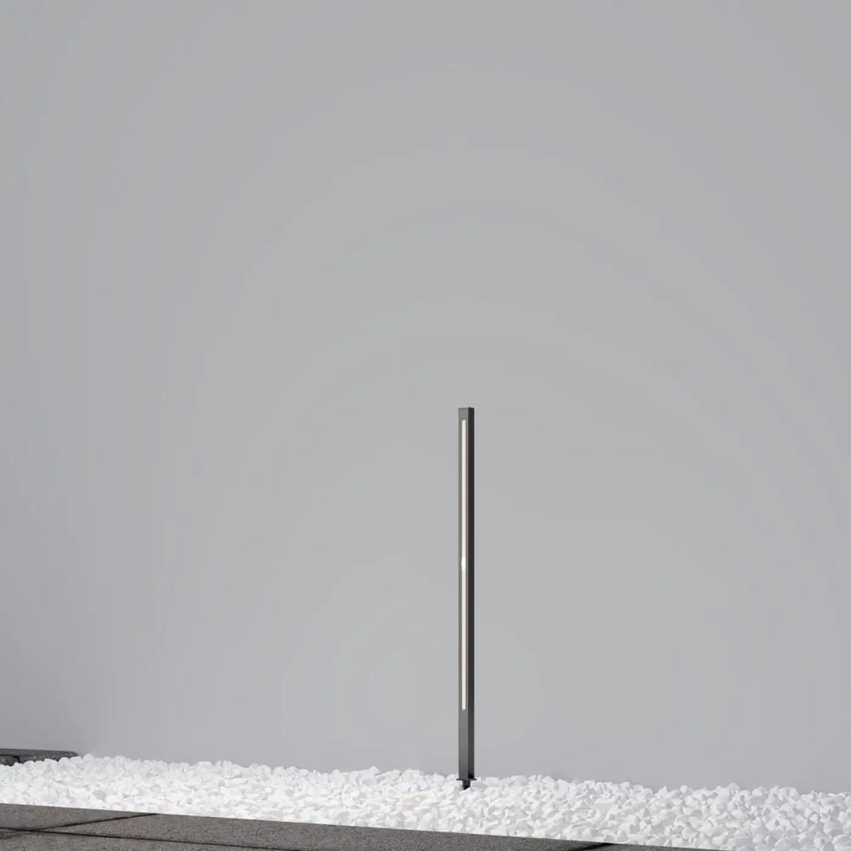 Poteau lumineux LED de jardin en aluminium gris, trois hauteurs