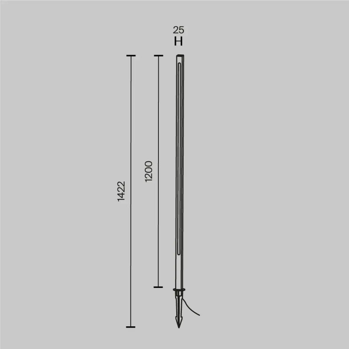 Poteau lumineux LED de jardin en aluminium gris, trois hauteurs