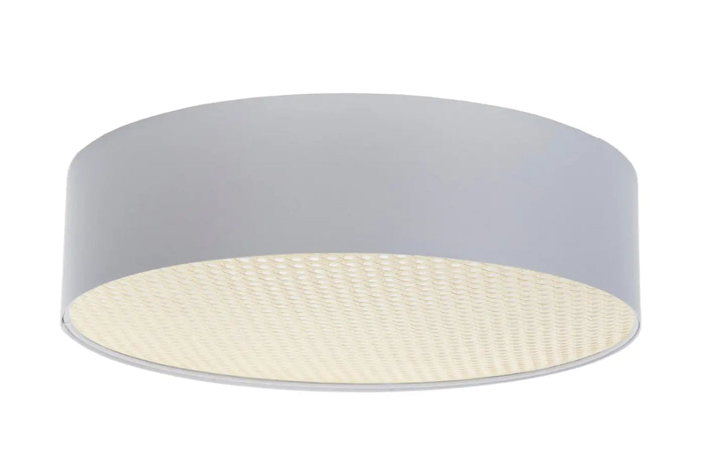 Plafonnier tissu gris platine et diffuseur en rotin, 40 à 70 cm