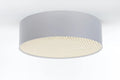 Plafonnier tissu gris platine et diffuseur en rotin, 40 à 70 cm