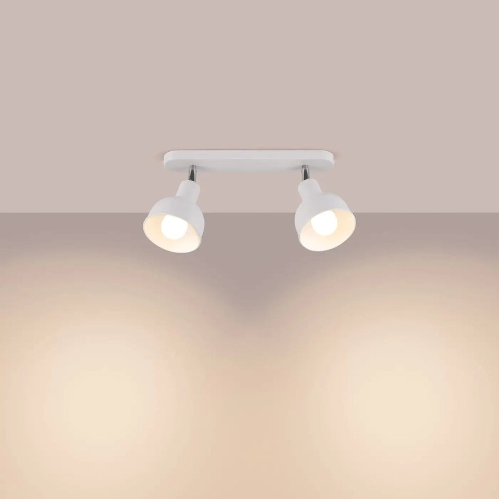Plafonnier à 2 ou 3 cloches orientables en acier, blanc ou noir