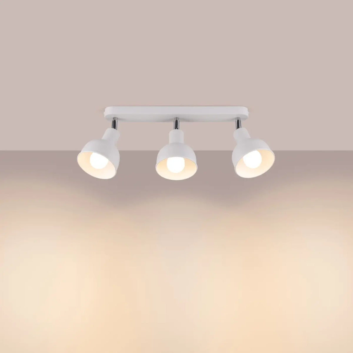 Plafonnier à 2 ou 3 cloches orientables en acier, blanc ou noir