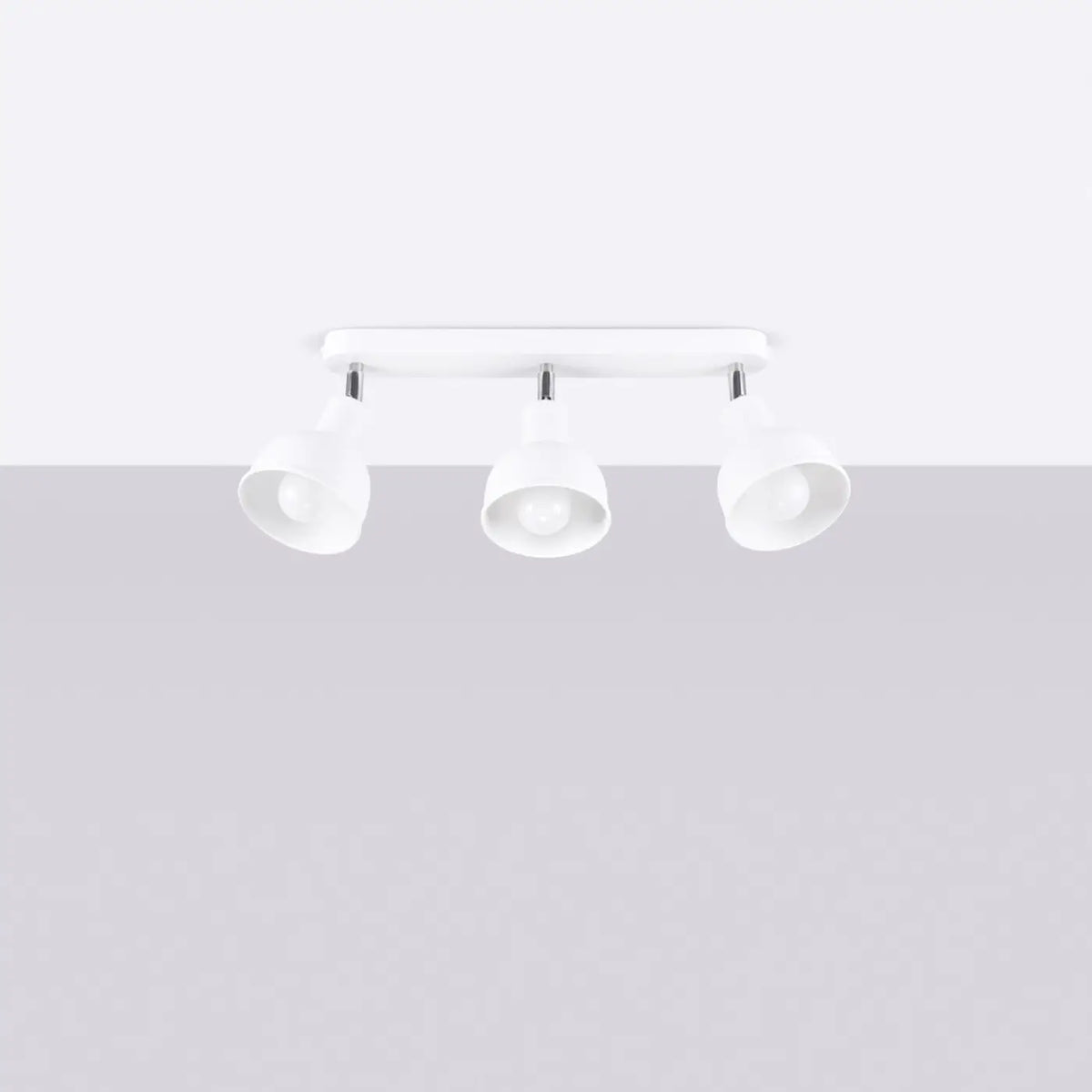Plafonnier à 2 ou 3 cloches orientables en acier, blanc ou noir, blanc