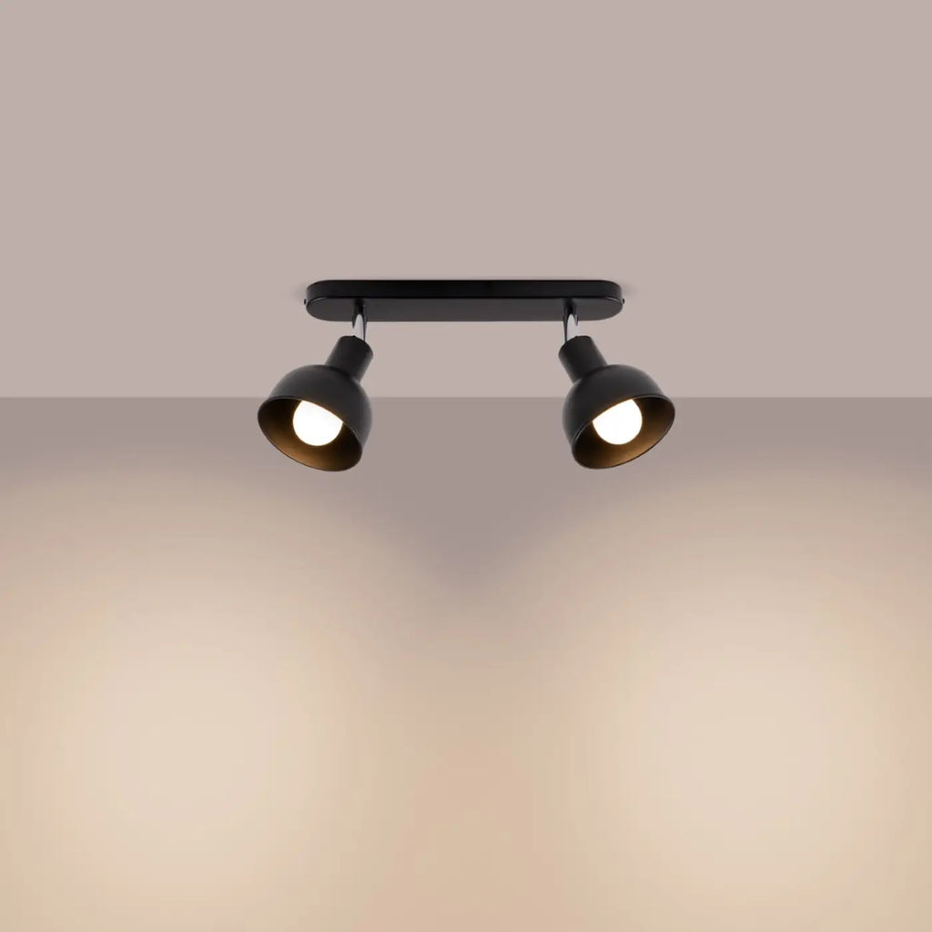 Plafonnier à 2 ou 3 cloches orientables en acier, blanc ou noir