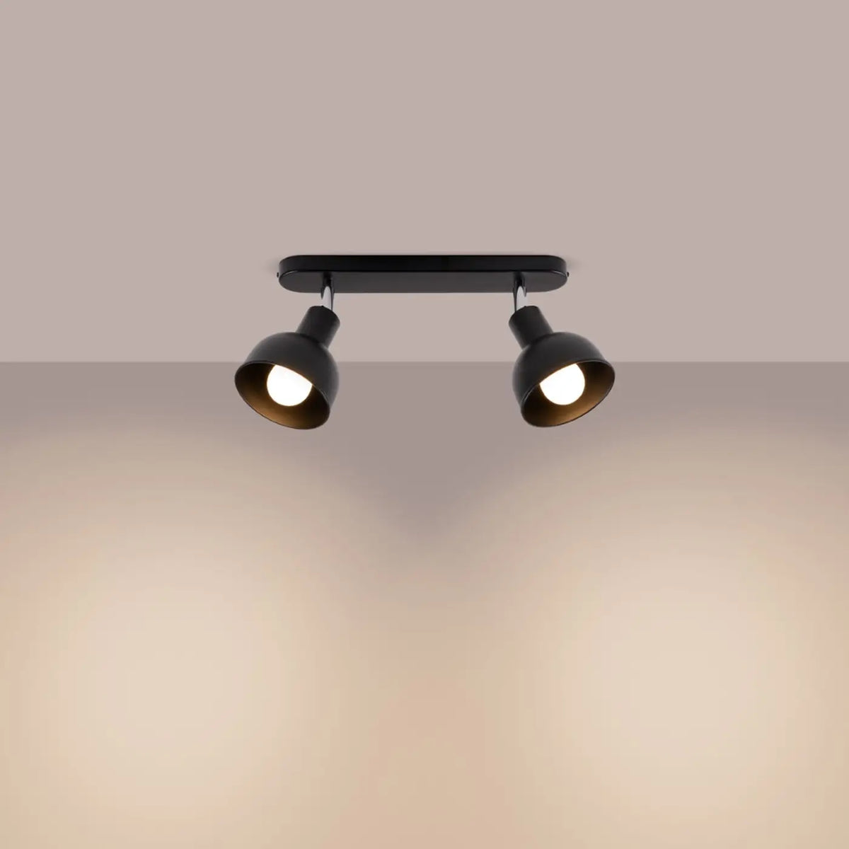 Plafonnier à 2 ou 3 cloches orientables en acier, blanc ou noir