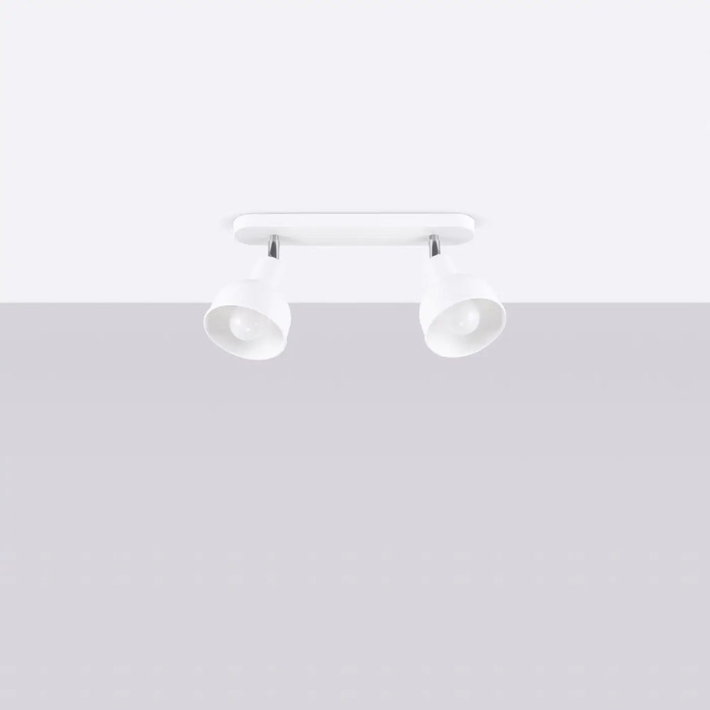 Plafonnier à 2 ou 3 cloches orientables en acier, blanc ou noir, blanc