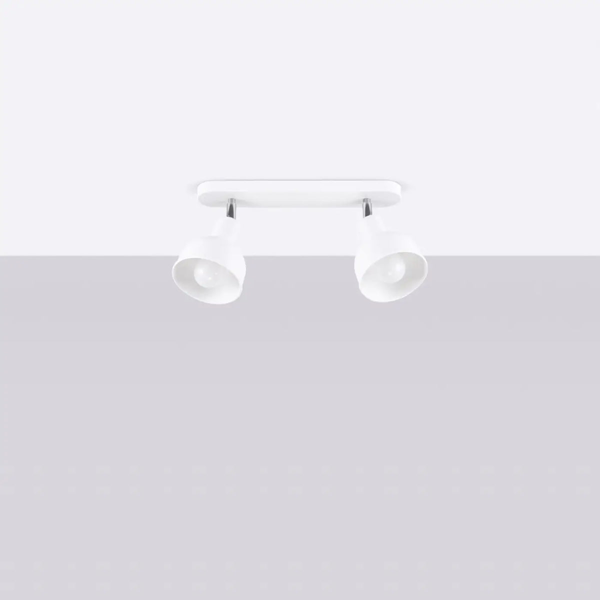 Plafonnier à 2 ou 3 cloches orientables en acier, blanc ou noir, blanc