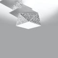 Plafonnier géométrique à facettes façon origami, trois tailles, argenté