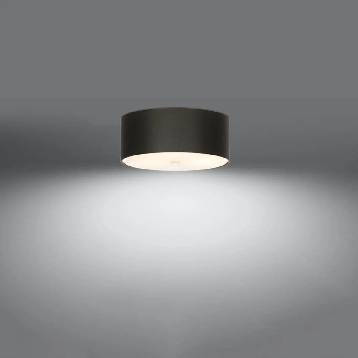 Plafonnier rond en tissu avec diffuseur en verre, de 30 à 80 cm