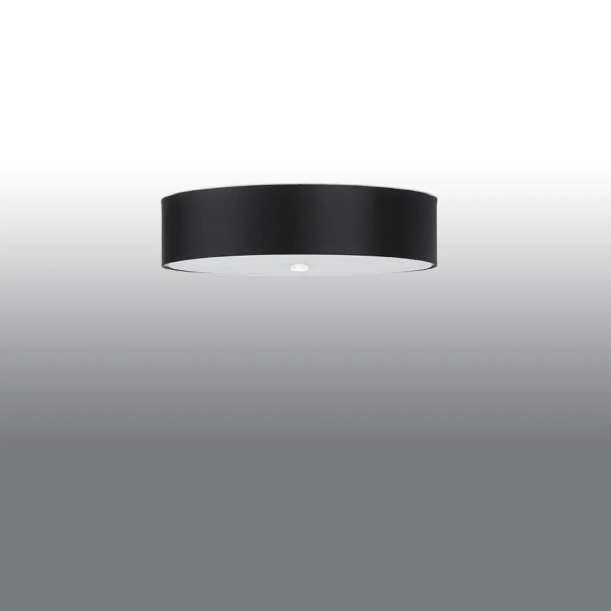 Plafonnier rond en tissu avec diffuseur en verre, de 30 à 80 cm, noir