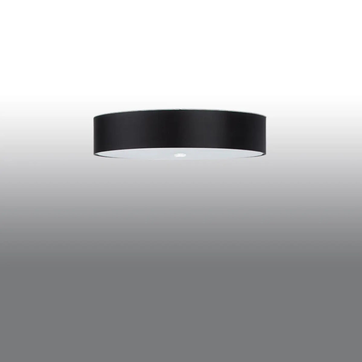 Plafonnier rond en tissu avec diffuseur en verre, de 30 à 80 cm, noir