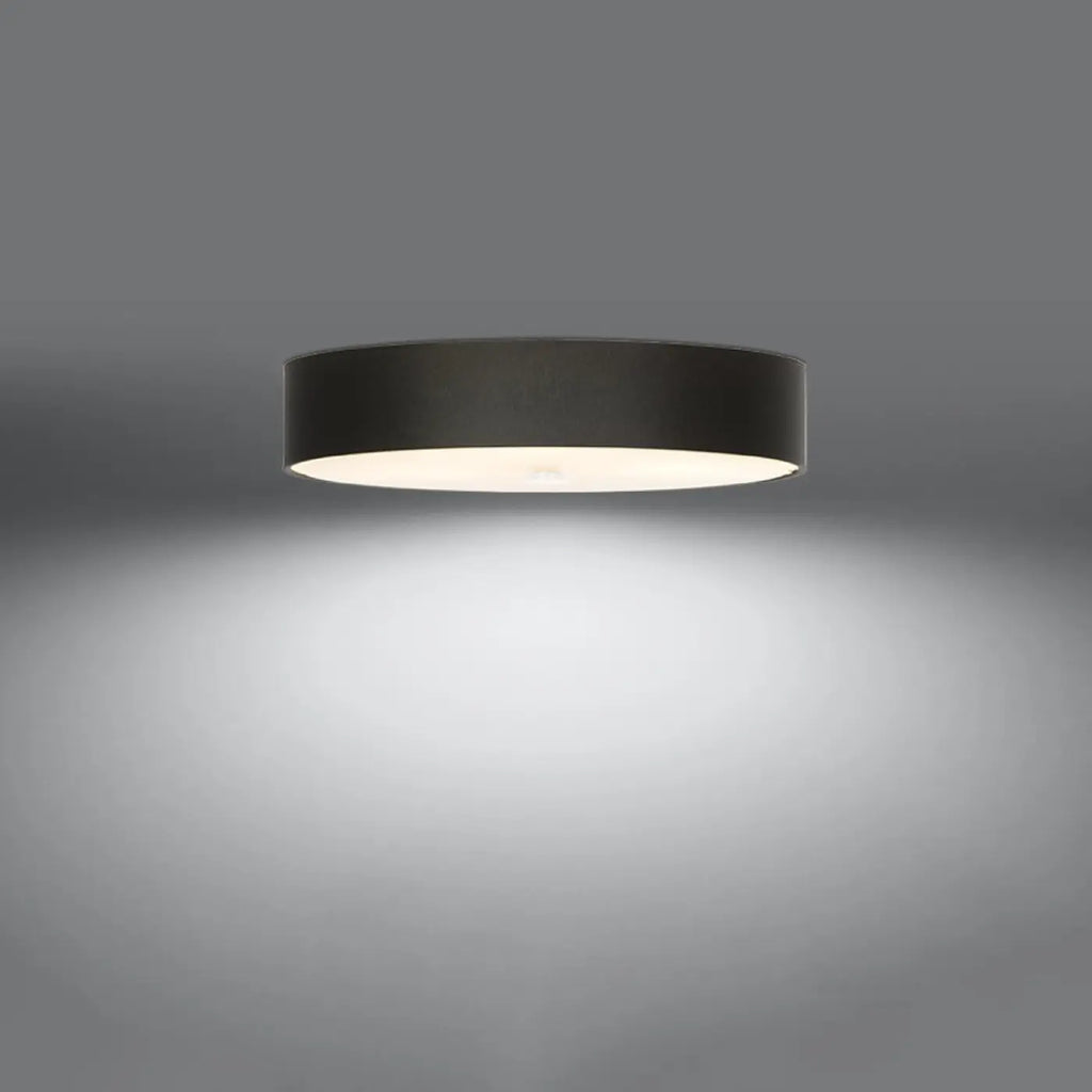 Plafonnier rond en tissu avec diffuseur en verre, de 30 à 80 cm