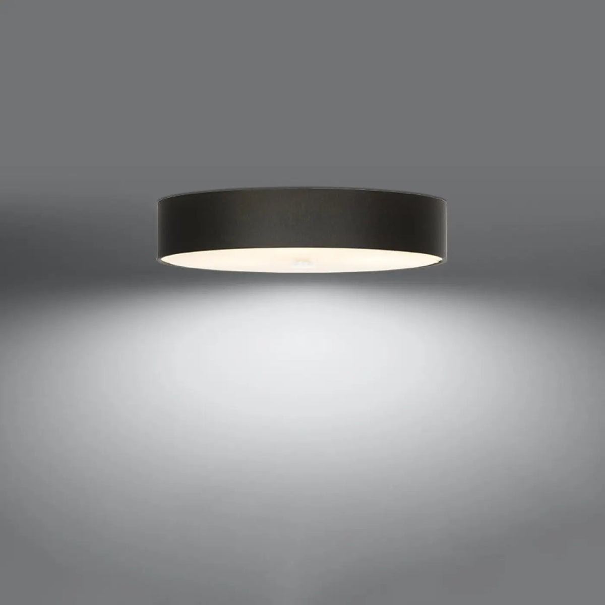 Plafonnier rond en tissu avec diffuseur en verre, de 30 à 80 cm