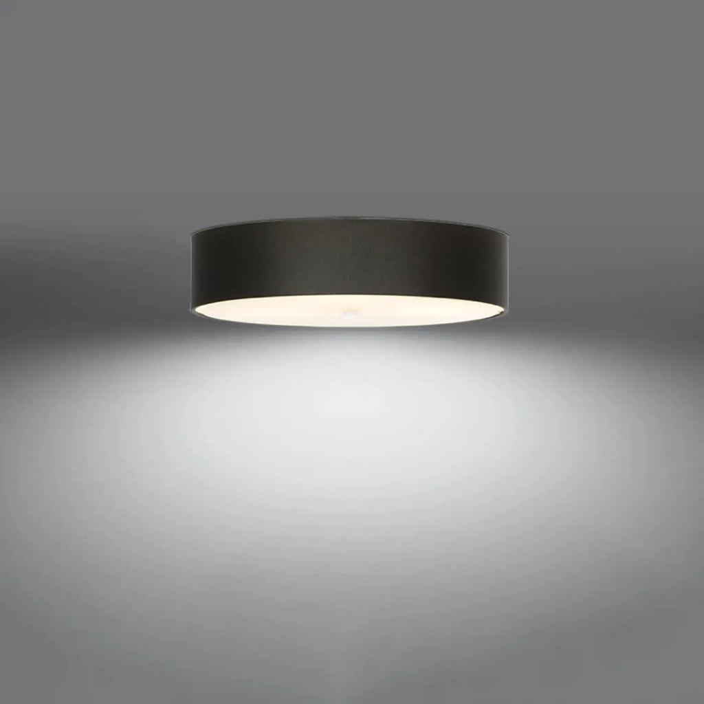 Plafonnier rond en tissu avec diffuseur en verre, de 30 à 80 cm