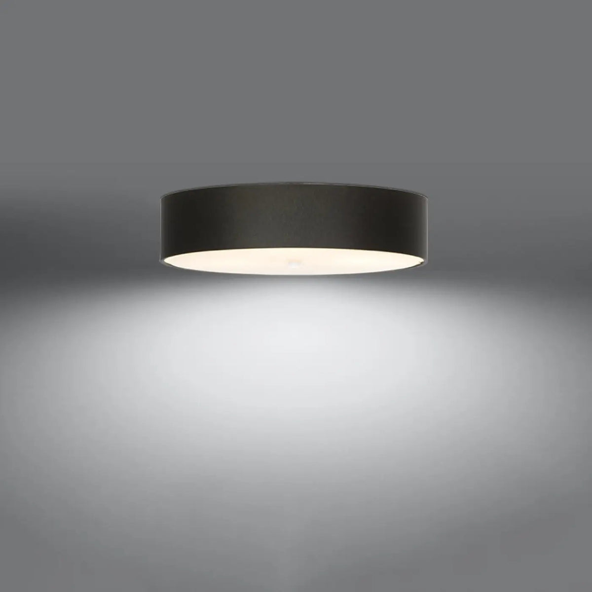 Plafonnier rond en tissu avec diffuseur en verre, de 30 à 80 cm