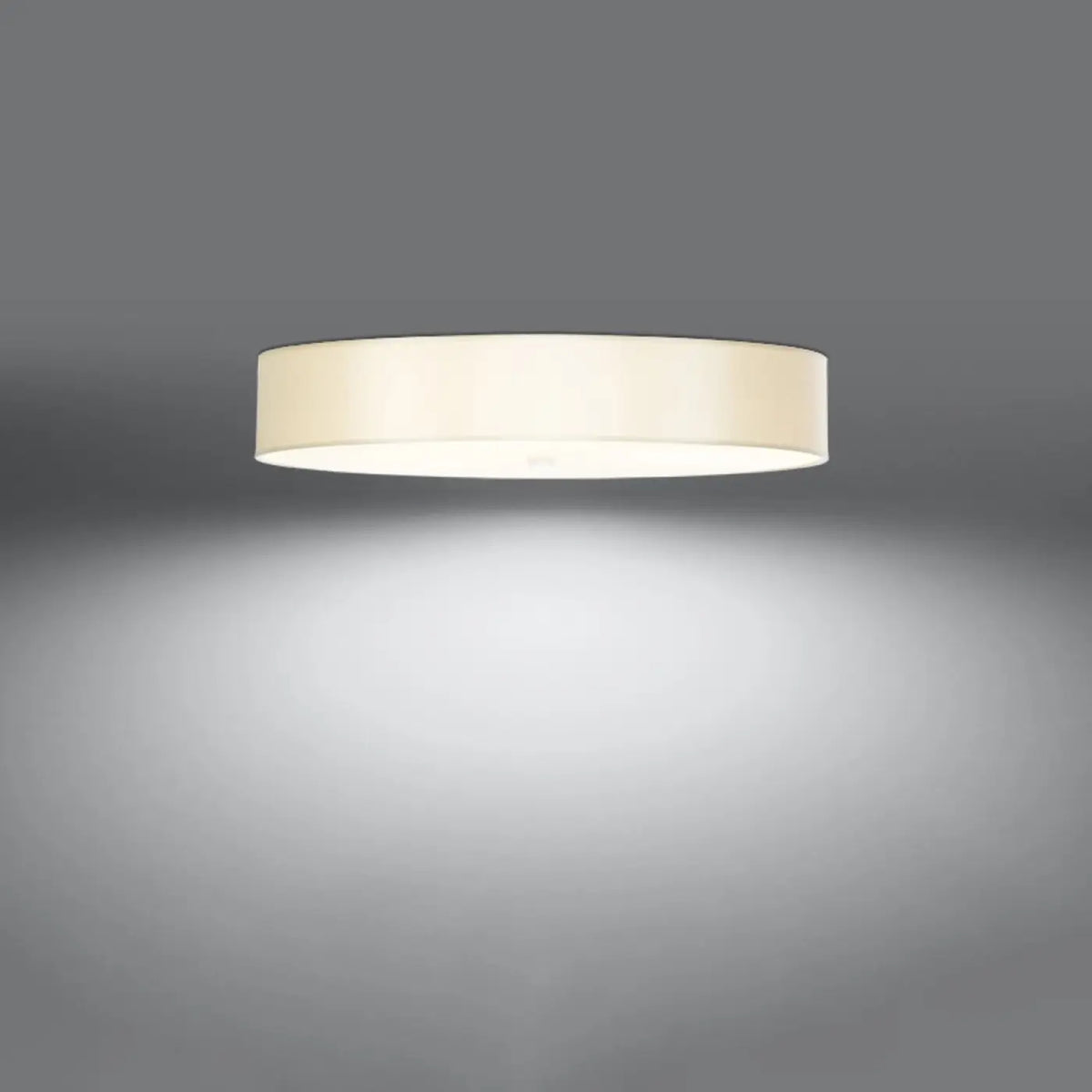 Plafonnier rond en tissu avec diffuseur en verre, de 30 à 80 cm